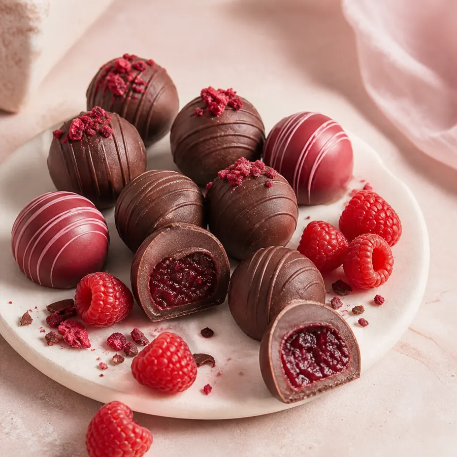 Raspberry Velvet Truffles